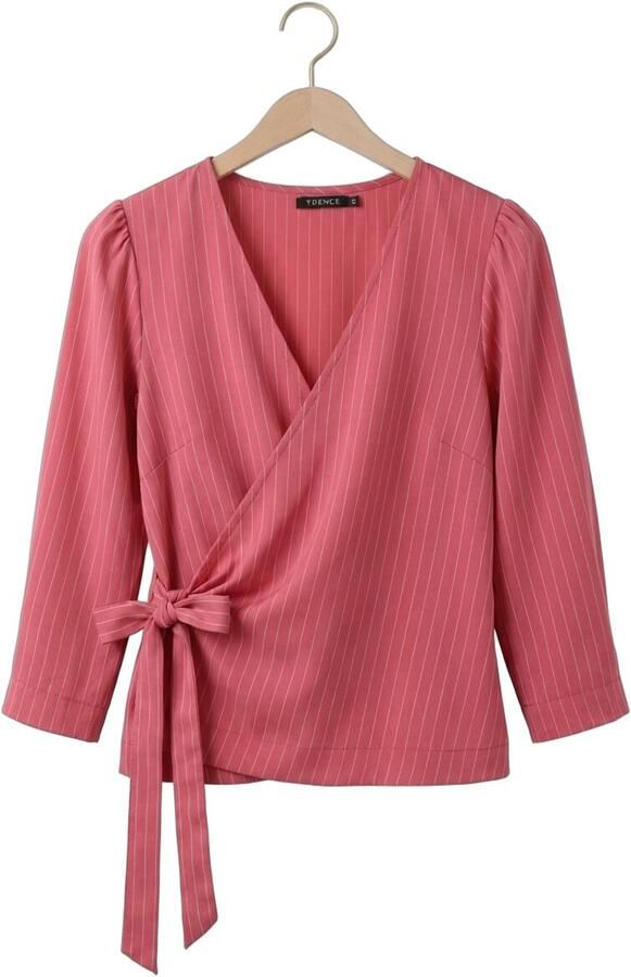 Ydence overslagtop met krijtstreep roze - Foto 4