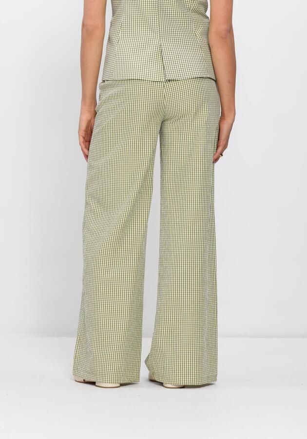 Ydence straight regular waist geruite casual broek groen - Foto 2