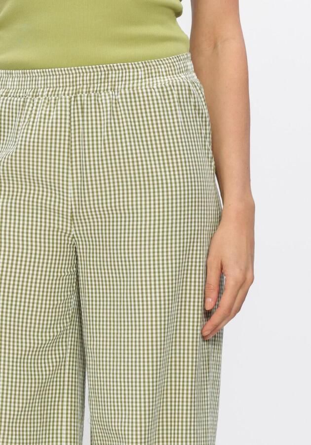 Ydence straight regular waist geruite casual broek groen - Foto 3