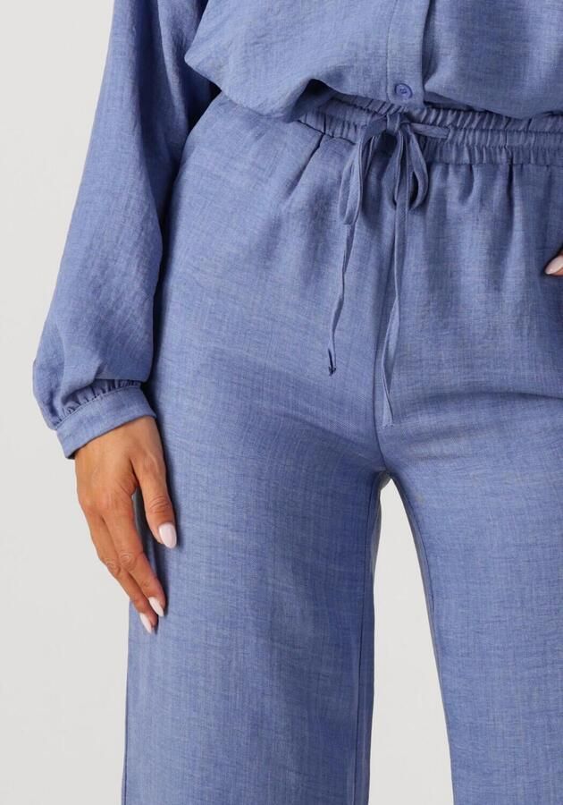 Ydence wide leg regular waist broek blauw - Foto 3