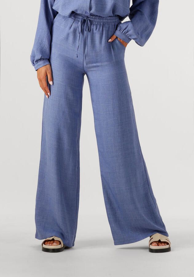 Ydence wide leg regular waist broek blauw