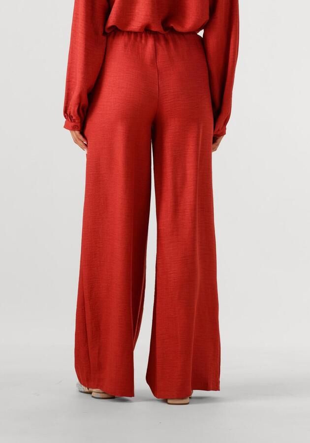 Ydence wide leg regular waist broek rood