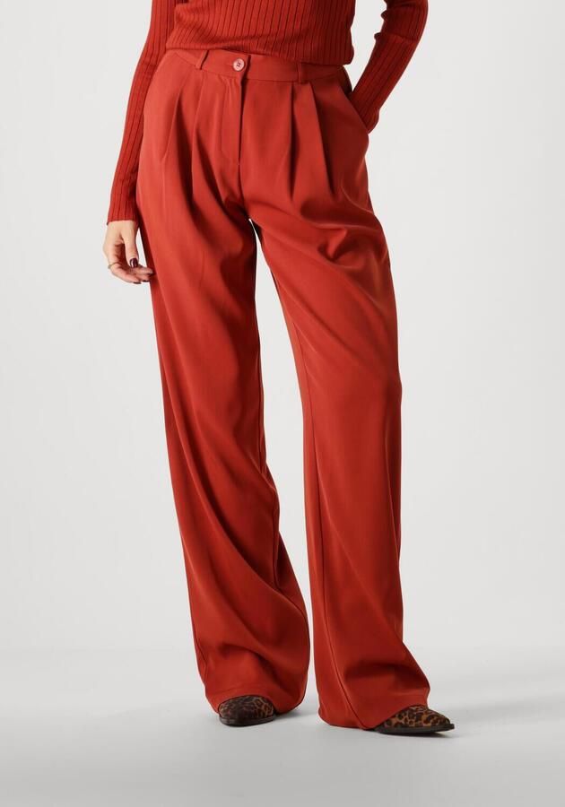 Ydence Rust Hoge Taille Rechte Pijp Broek Red Dames - Foto 3