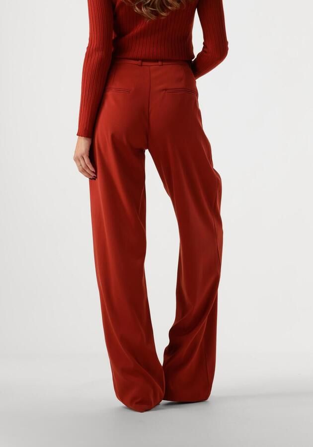 Ydence Rust Hoge Taille Rechte Pijp Broek Red Dames