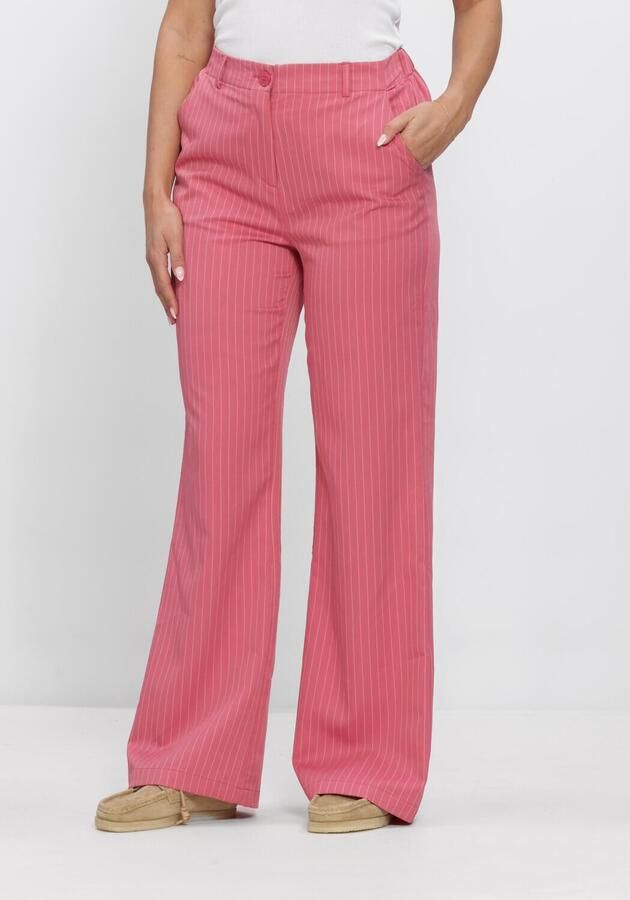 Ydence regular waist pantalon met krijtstreep roze
