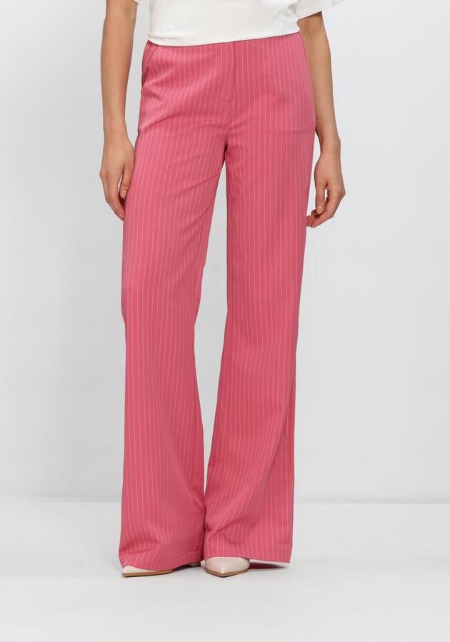 Ydence straight regular tall waist gestreepte pantalon roze