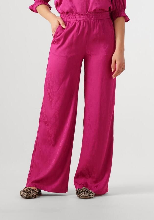 Ydence wide leg regular waist broek fuchsia - Foto 4