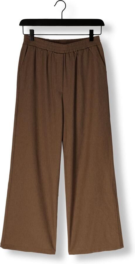 Ydence wide leg regular waist casual broek donkergroen - Foto 3