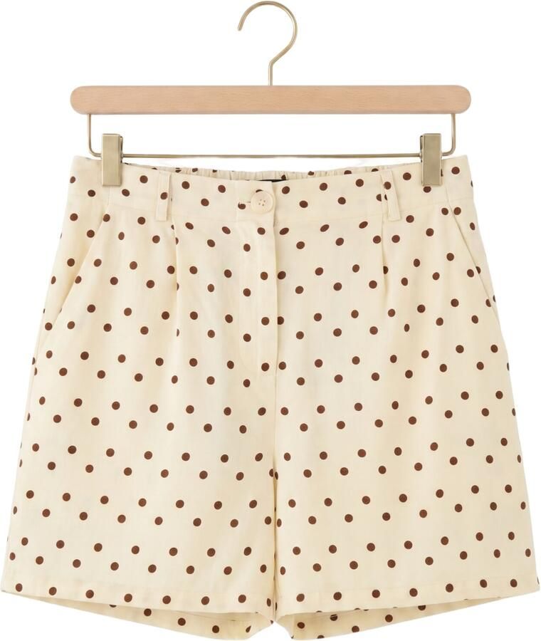 Ydence regular high waist casual short met stippen ecru - Foto 2