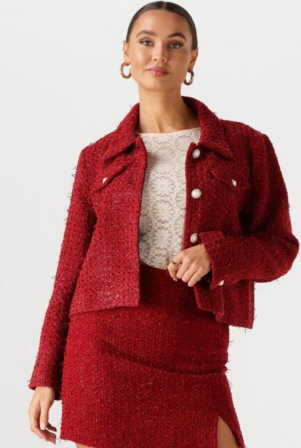 YDENCE Dames Jassen Jacket Wiske Rood