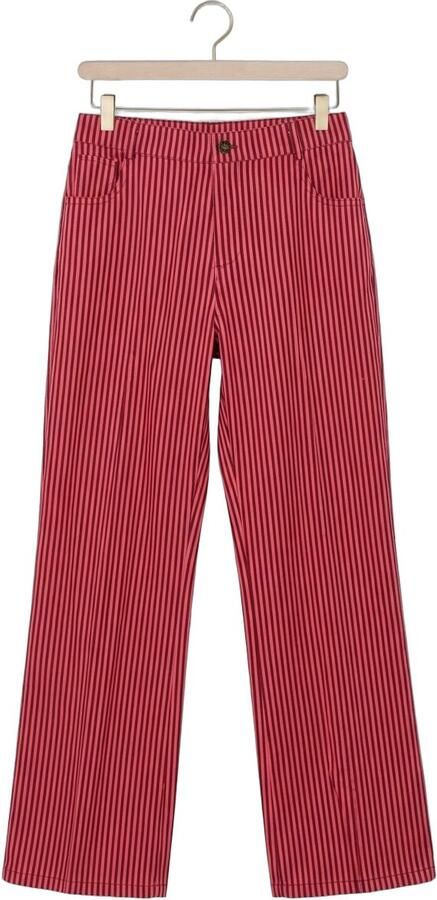 Ydence denim regular waist gestreepte broek roze - Foto 4