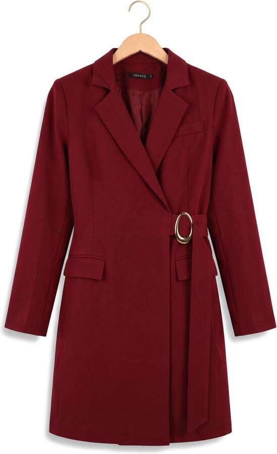 YDENCE Dames Jurken Dress Carmel Bordeaux - Foto 4
