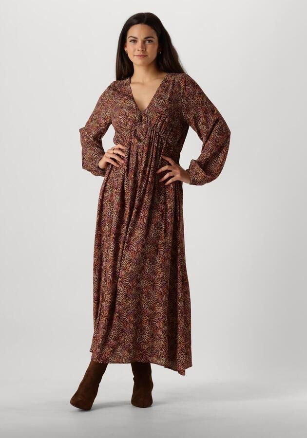 Ydence Elegante Bruine Luipaardprint Maxi Jurk Brown Dames - Foto 4