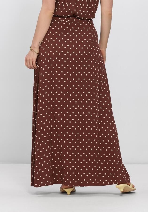 Ydence maxi rok met stippen donkerbruin - Foto 2
