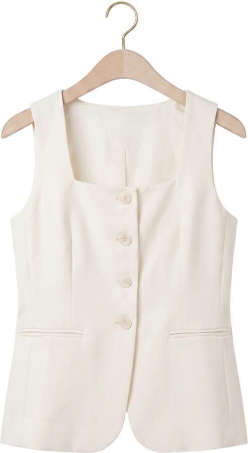 YDENCE Dames Tops & T-shirts Gilet Allie Ecru - Foto 4