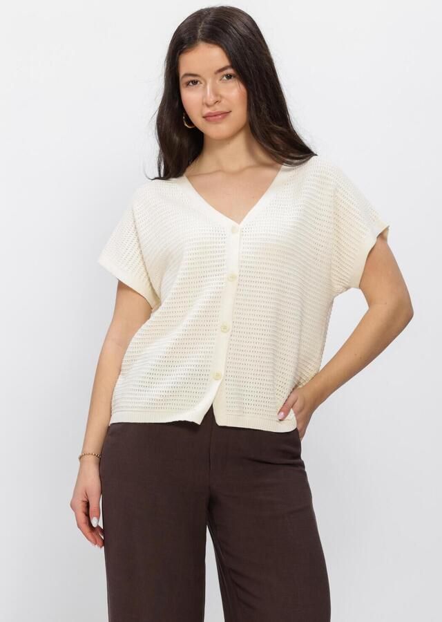 YDENCE Dames Tops & T-shirts Knitted Top Elin Gebroken Wit