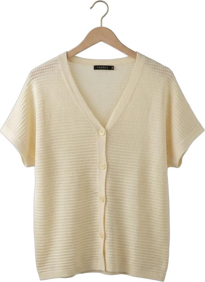 YDENCE Dames Tops & T-shirts Knitted Top Elin Gebroken Wit - Foto 2