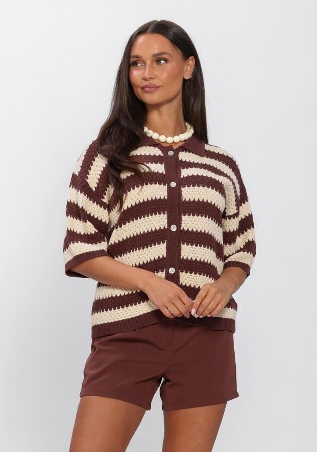 YDENCE Dames Tops & T-shirts Knitted Top Janouk Bruin