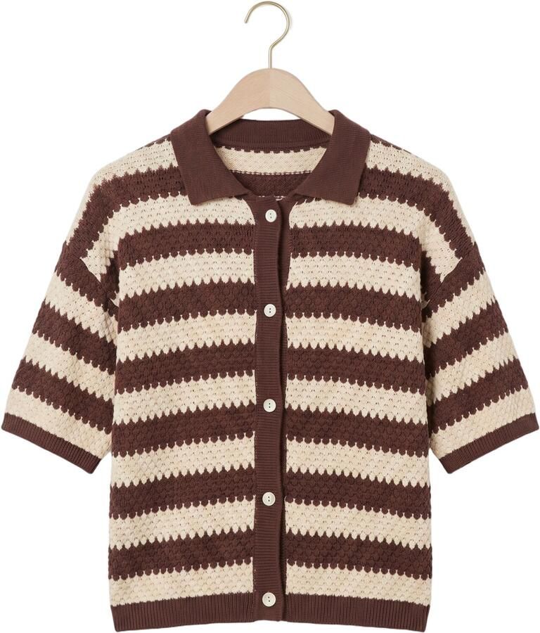 YDENCE Dames Tops & T-shirts Knitted Top Janouk Bruin - Foto 2