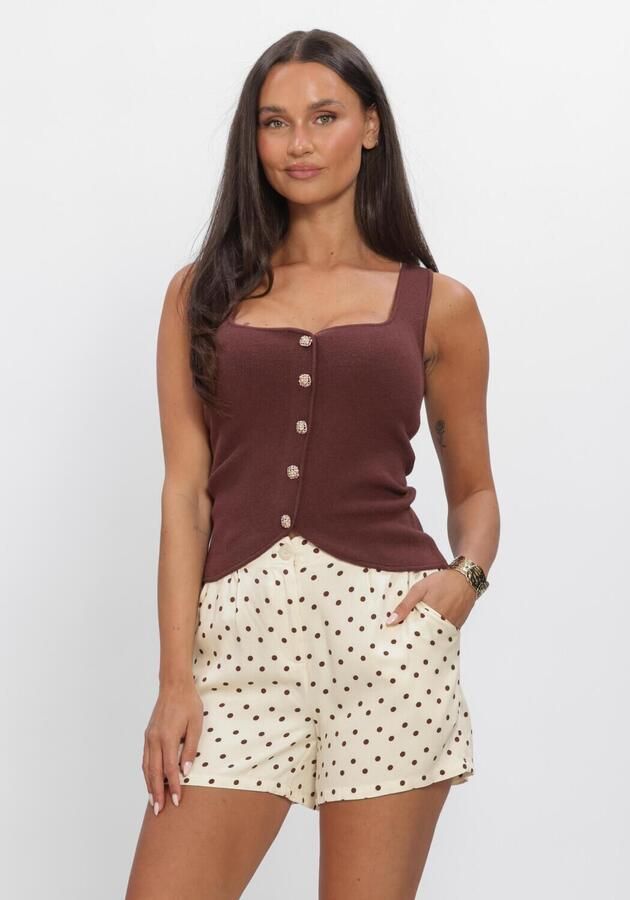 YDENCE Dames Tops & T-shirts Knitted Top Mella Bruin
