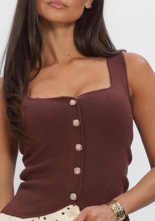 YDENCE Dames Tops & T-shirts Knitted Top Mella Bruin - Foto 2