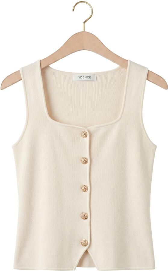 YDENCE Dames Tops & T-shirts Knitted Top Mella Creme - Foto 4