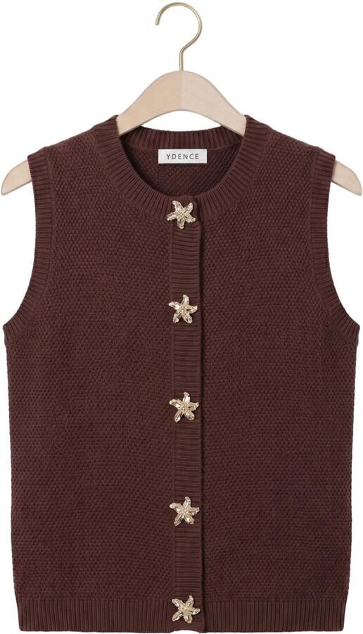 YDENCE Dames Tops & T-shirts Knitted Top Mona Bruin - Foto 4
