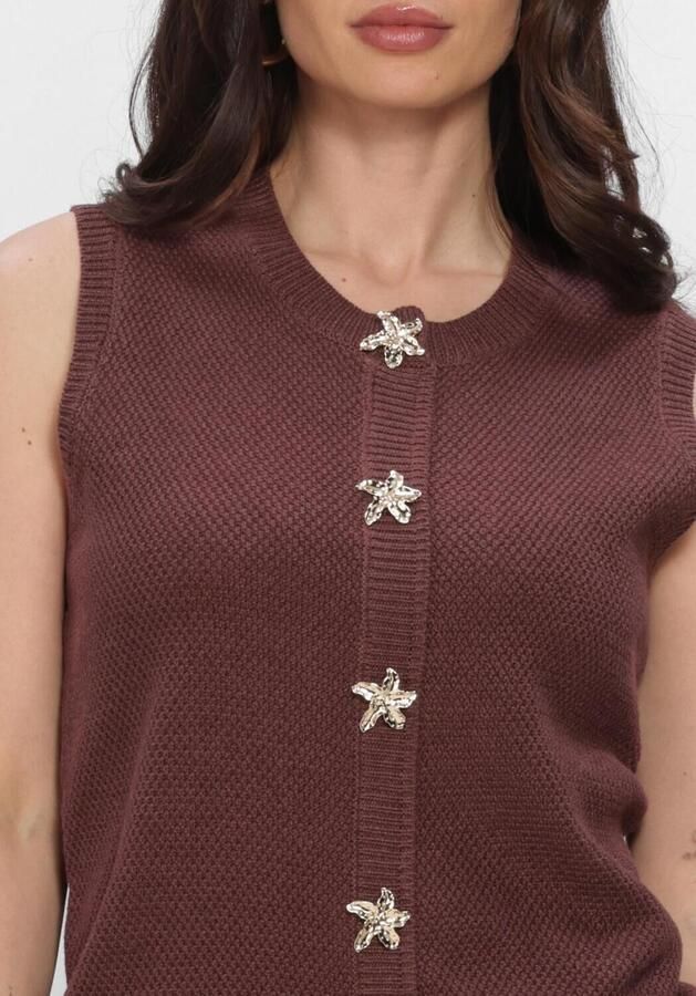 YDENCE Dames Tops & T-shirts Knitted Top Mona Bruin - Foto 3