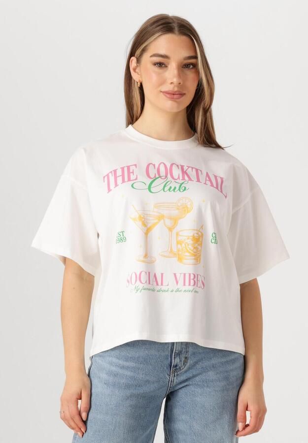 YDENCE Dames Tops & T-shirts T-shirt Cocktail Club Wit - Foto 4