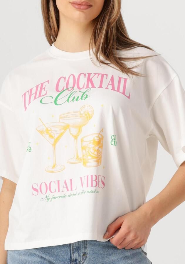 YDENCE Dames Tops & T-shirts T-shirt Cocktail Club Wit - Foto 2