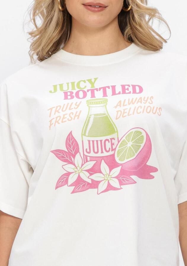 YDENCE Dames Tops & T-shirts T-shirt Juicy Bottle Gebroken Wit - Foto 3
