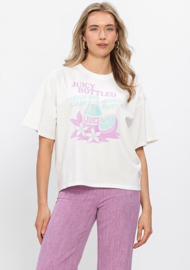 YDENCE Dames Tops & T-shirts T-shirt Juicy Bottle Wit