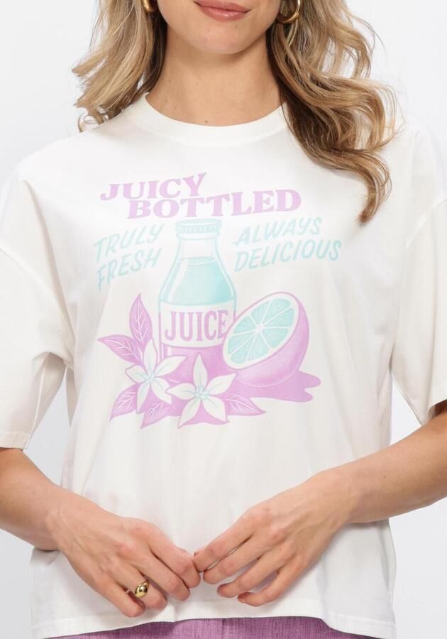 YDENCE Dames Tops & T-shirts T-shirt Juicy Bottle Wit - Foto 4