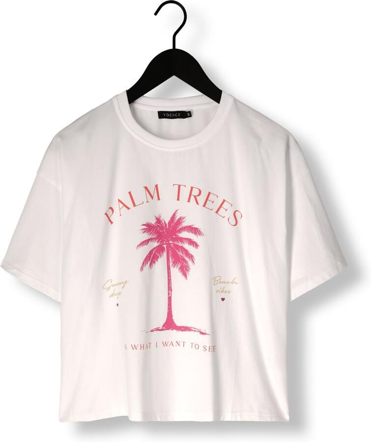 YDENCE Dames Tops & T-shirts T-shirt Palm Trees Roze