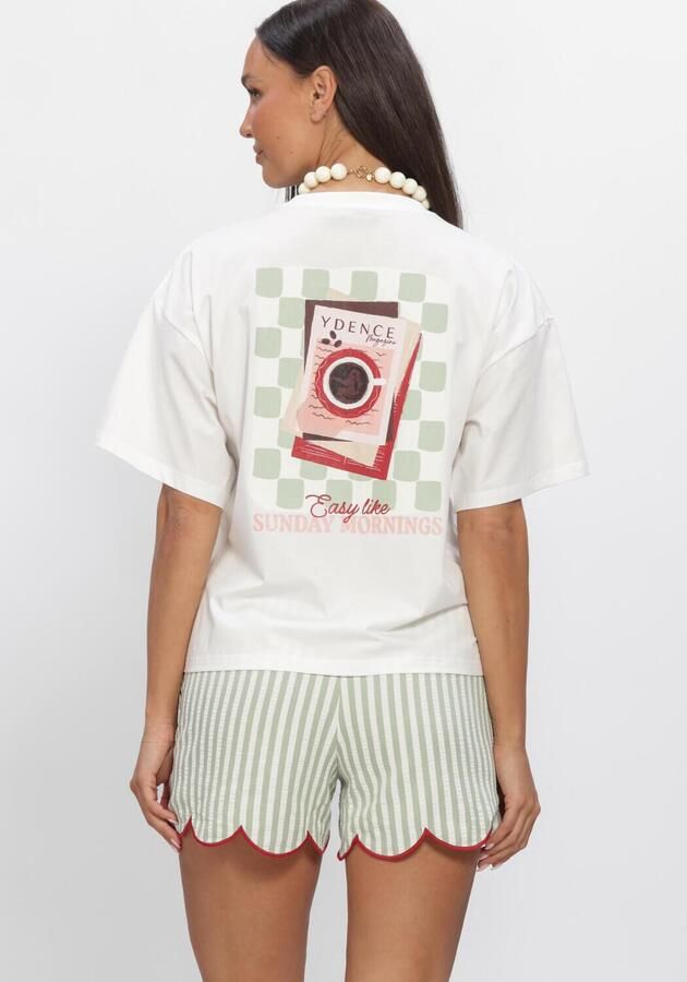 YDENCE Dames Tops & T-shirts T-shirt Sunday Mornings Gebroken Wit - Foto 3