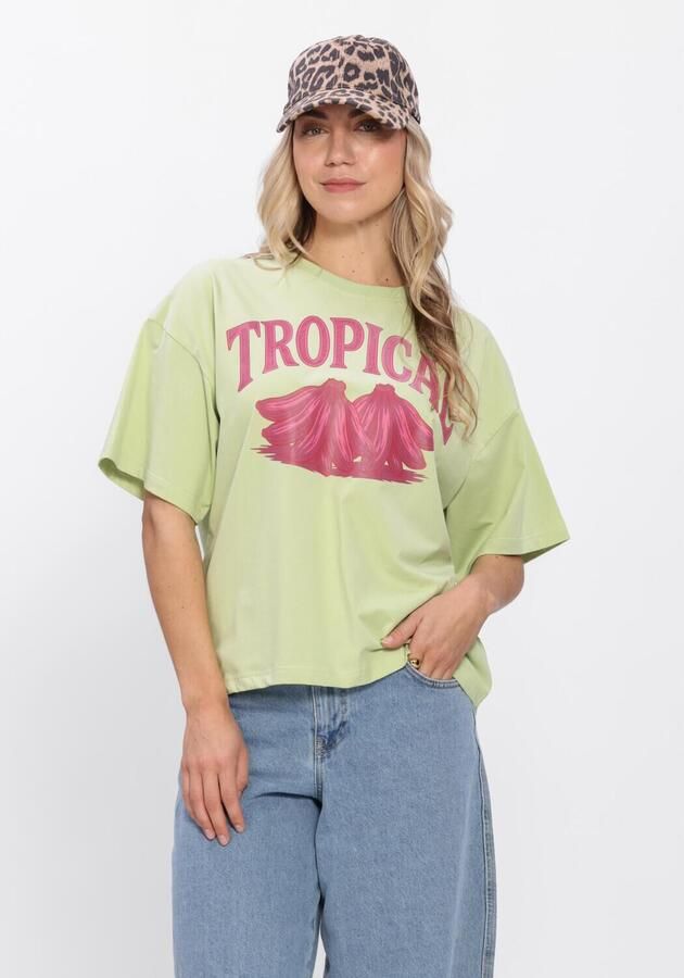 YDENCE Dames Tops & T-shirts T-shirt Tropical Groen