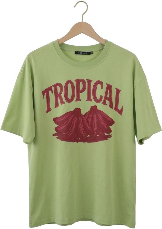 YDENCE Dames Tops & T-shirts T-shirt Tropical Groen - Foto 2