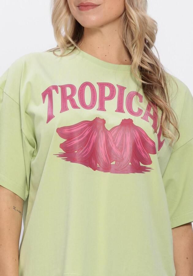 YDENCE Dames Tops & T-shirts T-shirt Tropical Groen - Foto 4