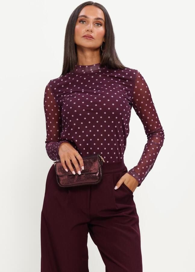 YDENCE Dames Tops & T-shirts Top Bailey Bordeaux