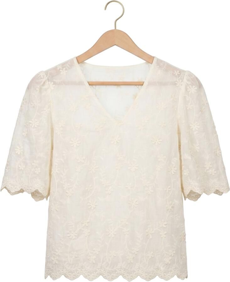 YDENCE Dames Tops & T-shirts Top Florence Gebroken Wit - Foto 2
