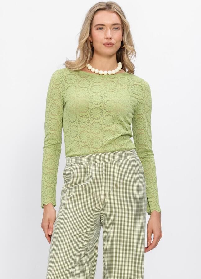 YDENCE Dames Tops & T-shirts Top Loiza Groen
