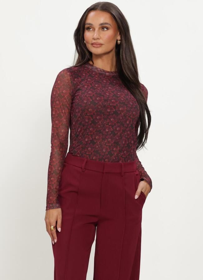 YDENCE Dames Tops & T-shirts Top Willemijn Bordeaux