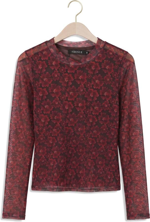 YDENCE Dames Tops & T-shirts Top Willemijn Bordeaux - Foto 4