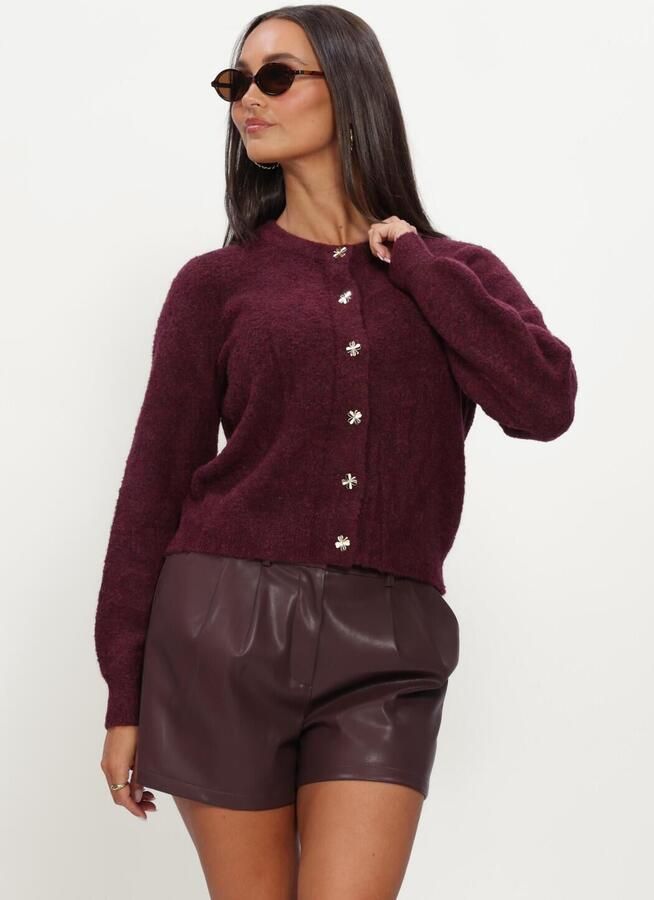 YDENCE Dames Truien & Vesten Cardigan Eden Bordeaux