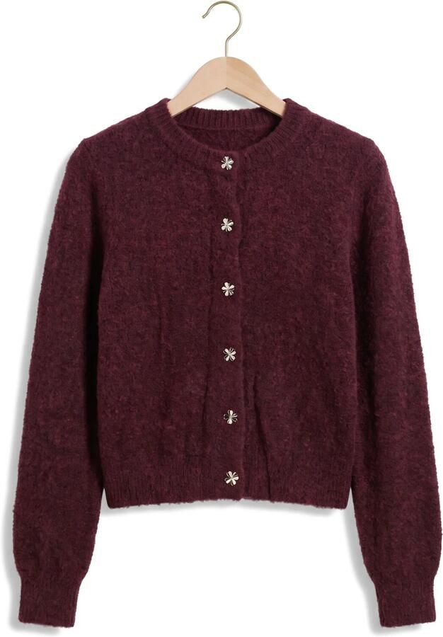 YDENCE Dames Truien & Vesten Cardigan Eden Bordeaux - Foto 4