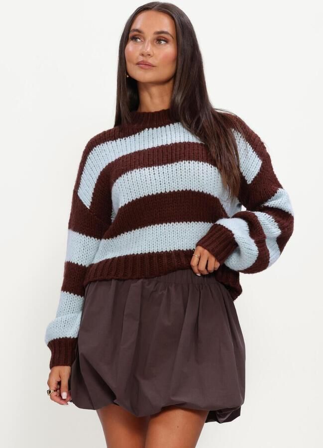 YDENCE Dames Truien & Vesten Knitted Sweater Brianna Bruin