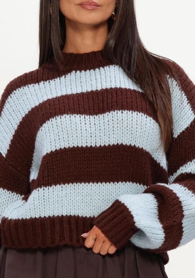 YDENCE Dames Truien & Vesten Knitted Sweater Brianna Paars - Foto 4