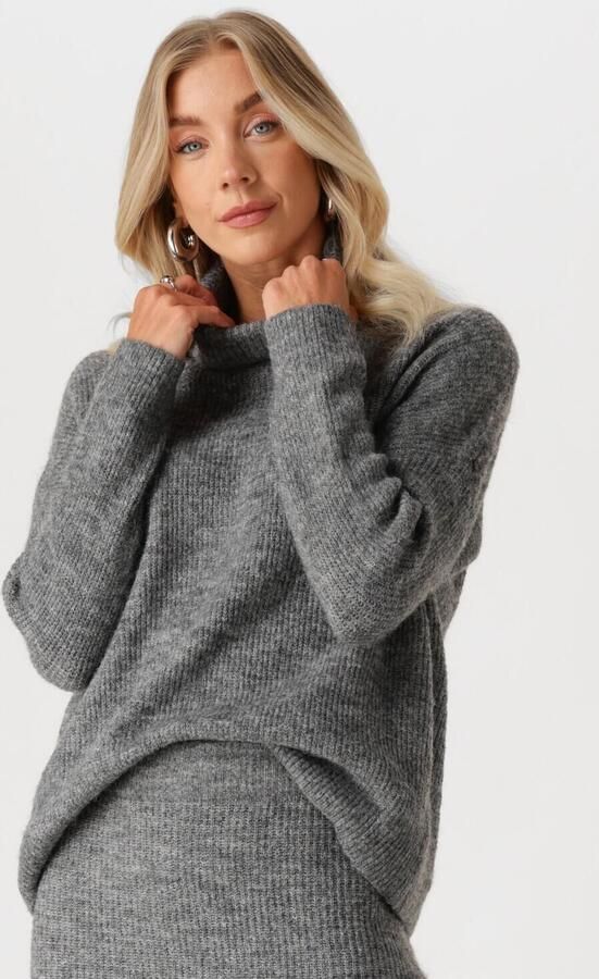 YDENCE Dames Truien & Vesten Knitted Sweater Lil Grijs - Foto 4