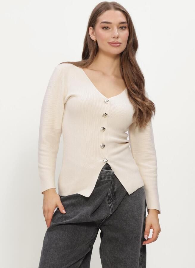 YDENCE Dames Truien & Vesten Knitted Top Daisy Creme