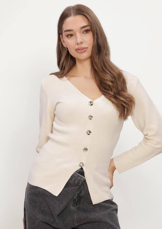 YDENCE Dames Truien & Vesten Knitted Top Daisy Creme - Foto 2